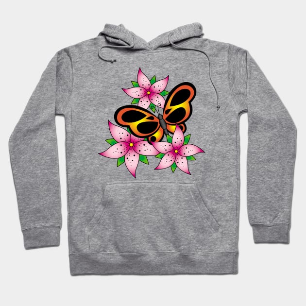 Butterfly Flowers Hoodie by OrneryDevilDesign